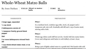 Whole-Wheat Matzo Ball Recipe